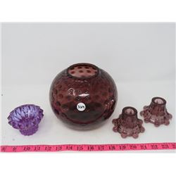 ALTA GLASS (ORIGINAL LABEL) CANDLESTICKS & OTHER GLASS