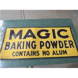 MAGIC BAKING POWDER ADVERTISING SIGN 36X16"