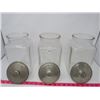 Image 2 : 3 AUTHENTIC GLASS CANDY JARS W/NICKEL LIDS