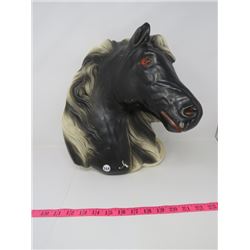 BEAUTIFUL CHALKWARE BLACK STALLION 16X14" GOOD CONDITION