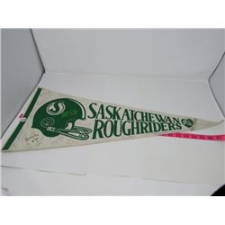 SIGNED SK ROUGRIDER PENNANT, 1983 ROUGHRIDER ROSTER, JOE FARAGALLI & TEAM