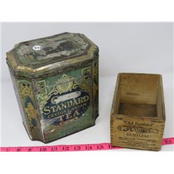 HYGIEIA DOVETAILED WOODEN CRAYON BOX, GOLD STD CODVILLE TEXT IN WINNIPEG