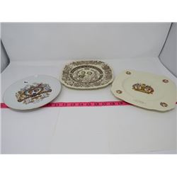 3 ROYALTY PLATES 2 GEORGE & ELIZABETH 1939, CHARLES & DIANA 1981