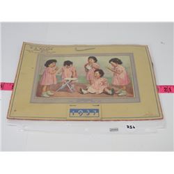 1937 'THE DIONNE QUINTUPLETS CALENDAR' 'MAY ALL YOUR TROUBLES BE LITTLE ONES' H A WILSON, GENERAL ME