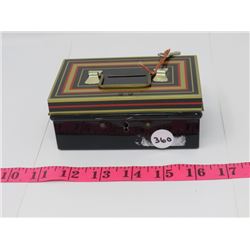 TIN BANK CHEST W/KEY