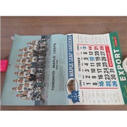 TORONTO MAPLE LEAFS 1960/61 CUP WINNERS CALENDAR, EXPORT ADVERTISING W/WINNERS PAGE