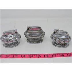 3 TABLE LIGHTERS, 1940s MADE IN OCCUPIED JAPAN, UNUSUAL TABLE LIGHTER