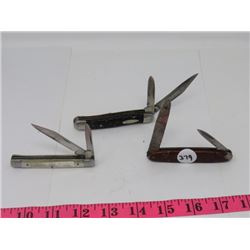 3 MOTHER OF PEARL, BONE, ETC. POCKET KNIVES