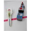 Image 1 : TIN ENGINE & TENDER TOY & PLASTIC FIGHTER #3 TASK FORCE JET FRICTION