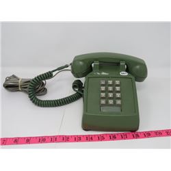 OLIVE GREEN 1970S/80S PRESS BUTTON TELEPHONE