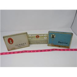 TURRET & BLACKCAT & 100 TURRET CIGARETTE TINS GOOD COND