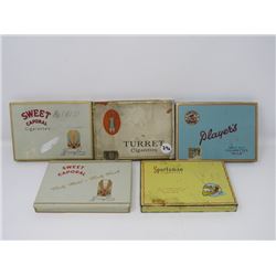 PLAYERS, TURRET, SWEDE CAP & SPORTSMAN CIGARETTE TINS - 5
