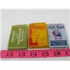 Image 2 : 3 CIGARETTE PAPER PKGS, ZIG ZAG, EXPORT & VOGUE