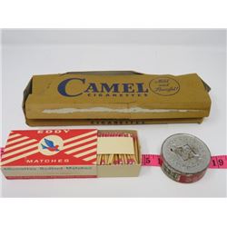 CAMEL CIGARETT BOX, EDY MATCH BOX & COPENHAGEN SNUFF