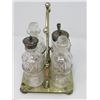 Image 3 : ANTIQUE CRUET SET, SILVE PLATE STAND, COMPLETE
