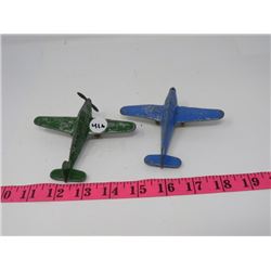 2 WWII HAWKER HURRICANE AIRPLANES, LONDON TOY #11, MADE IN CANADA