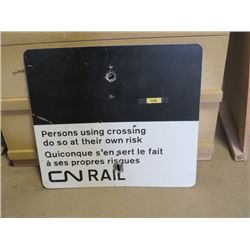CN RAIL CROSSING SIGN 24X24