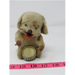 WIND UP DRUMMER DOG TOY, JAPAN, WORKING