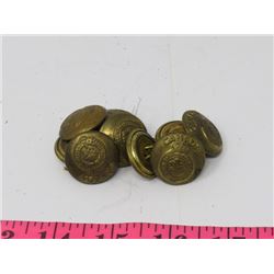 10 CANADIAN MILITARY 11 BRASS BUTTONS