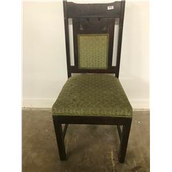 OAK DINING CHAIR LATE 1880S, UPHOLSTERED