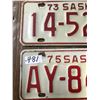Image 2 : 2 MOTOR CYCLE PLATES 1973, 1975