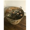 Image 5 : BASKET OF 9 MILK BOTTLES, 4 MISC JARS, ETC