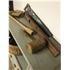 Image 1 : LOT OF OAK MALLET, SAWS, MASHER, LEVEL