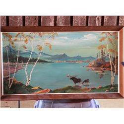 HENYR BEAUDRY, FRAMED PAINTING 24X44" PLUS FRAME