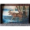 Image 1 : HUGE MOOSE WALL MURAL HAND PAINTED 4'X5' SIGNED FOREMAN