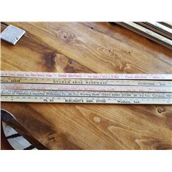 LOT OF 5 SASK ADVERITISING YARD STICKS (PENNANT, ROSETOWN, LEADER, SASKATOON, WALDHEIM)