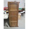 Image 3 : OAK OFFICE CABINET, ORIGINAL 25 DRAWERS, BRASS PULLS (I MISSING) BOTTOM DRAWER DAMAGED, 55HX 26W 19D