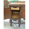 Image 9 : WALNUT SIDE BOARD, 2 DOORS 1 W/DRAWER, 2 DRAWERS, BRASS PULLS, 45.5HX72WX23D