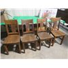 Image 1 : 4 ARTS & CRAFTS OAK DINING CHAIRS ORIGINAL