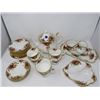 Image 1 : LOT OF ROYAL ALBERT OLD COUNTRY ROSES DISHES, TEA POT, SMALL TRAY, MED TRAY, CREAM SUGAR BOWL W/SPOO