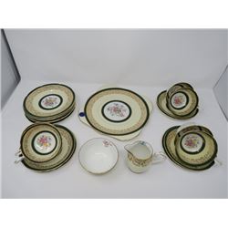 LOT OF ROYAL GRAFTON 6 CUPS (1 CHIPPED)/SAUCERS, CREAM/SUGAR BOWL, 6 DESSERT PLATES, 1 SQ PLATE