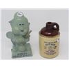 Image 1 : HALF PINT WHISKEY JUG & FIGURINE