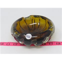 HEAVY GLASS ASH TRAY