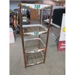 7 UP BOTTLE STAND, 21X21X53"H, FOUR SHELF