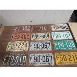 OLD LICENSE PLATES, 46, 50, 51, 52, 54, 52, 59 (2), 61, 64, 67