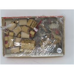 BAG OF HAND CARVED CHILD'S ANIMAL TOYS PLUS STRING TOY