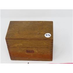 WEIS INDEX CARD BOX, OAK