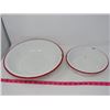 Image 2 : RED/WHITE ENAMEL WASH BASIN, SMALLER WASH BASIN, VINTAGE