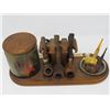 Image 3 : PIPE STAND W/ TOBACCO HUMIDOR, ASHTRAY, 8 PIPES, FILTERS, PIPE CLEANERS, BOWL CLEANER