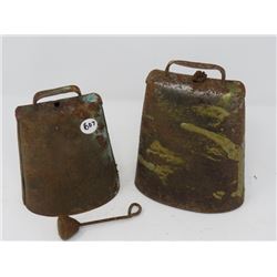 2 COW BELLS, LRG, MED