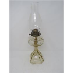 VINTAGE COAL OIL LAMP COPPER TINGED 19"H