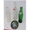 Image 1 : 3 POP BOTTLES, COKE, PEPSI, SPRITE, VINTAGE COCA COLA SMALL TRAY