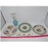Image 1 : BLUE VASE, PICKLE DISH, HAND PAINTED NORITAKE DISH, WEDGEWOOD PLATE, DECORATOR PLATE