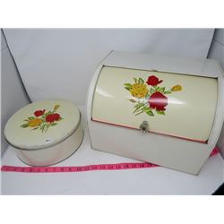 2 PCS BREAD BOX, COOKIE TIN