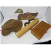 Image 1 : WOOD ROLLING PIN, BOX CRAFT DUCK, WOOD BOX, TOY SNAKE, SUEDE HAT