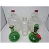 Image 1 : LOT OF 5 2 160OZ JUGS, 2 GREEN CNDN WHISKEY BOTTLES 1 MILK BOTTLE
